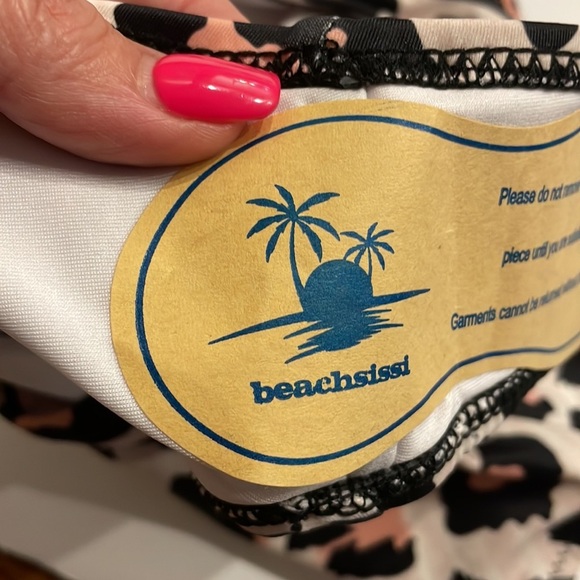 NEW beachsissi Mid / high rise bikini swim bottom leopard pattern size Large - Picture 5 of 8